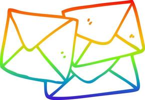 rainbow gradient line drawing cartoon letter