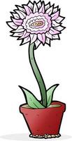 cartoon flower in pot vector