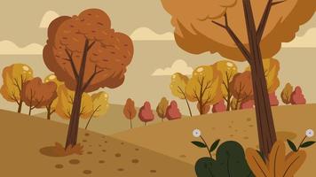 paisaje otoño parque vector