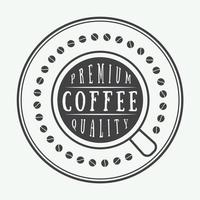 Vintage coffee logo, label or emblem. Vector illustration