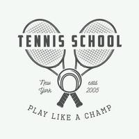 Vintage tennis logo, badge, emblem and much more. Vector Illustration