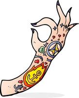 cartoon tattoo arm vector