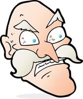 cartoon angry old man vector