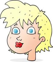 cartoon female face vector