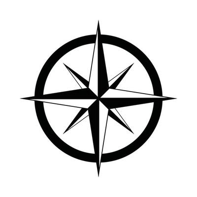Vintage retro compass for camping. Can be used like emblem ...