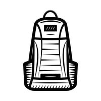 Vintage retro bags for camping. Can be used like emblem, logo, badge, label. mark, poster or print. Monochrome Graphic Art. vector