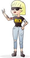 cartoon rock woman vector
