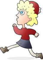 cartoon running woman vector