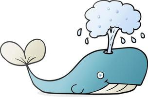 cartoon whale spouting water vector