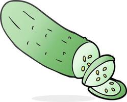 pepino en rodajas de dibujos animados vector