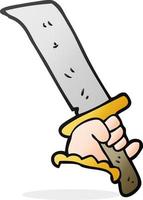 cartoon hand with sword vector