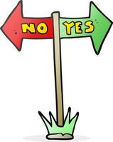 cartoon yes and no sign vector