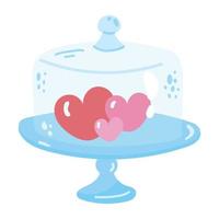 A hand drawn flat sticker of heart candies vector