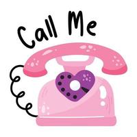 Check out flat sticker of romantic call vector