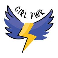 A skillfully crafted sticker of girl wings vector