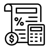 Line editable icon of a business report vector