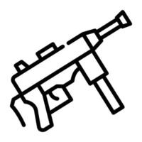 Line editable icon of a gun vector