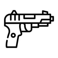 Line editable icon of a gun vector