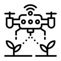 Check out the outline icon of smart farming vector