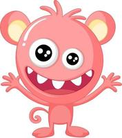 Cute monster with face expression vector