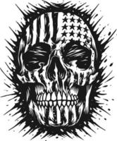 American Skull Silhouette Clipart vector
