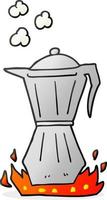 máquina de café espresso de estufa de dibujos animados vector