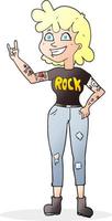 chica rockera de dibujos animados vector