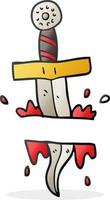 cartoon dagger tattoo vector