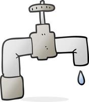 cartoon dripping faucet vector