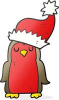 cartoon christmas robin vector