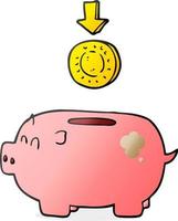 cartoon piggy bank vector