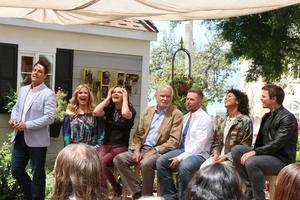 LOS ANGELES, APR 14 - Mark Steines, Katherine Kelly Lang, Heather Tom, John McCook, Jacob Young, Karla Mosley, Darin Brooks at the Home and Family Celebrates Bold and Beautifuls 30 Years at Universal Studios Back Lot on April 14, 2017 in Los Angeles, CA photo