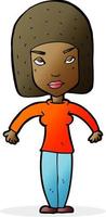 cartoon woman shrugging shoulders vector