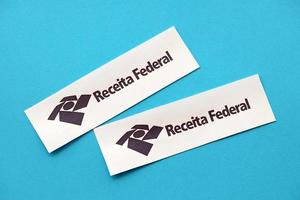TERNOPIL, UKRAINE - MAY 20, 2022 Brazilian Receita Federal logo printed on paper. Receita Federal is the Brazilian federal revenue service agency and a secretariat of Ministry of the Economy photo