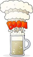 cartoon exploding beer vector