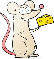 ratón de dibujos animados con queso vector