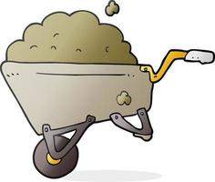 cartoon wheelbarrow full of dirt vector