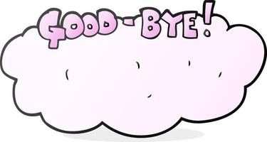 cartoon goodbye sign vector