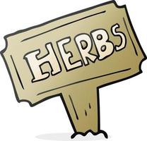 cartoon herbs sign vector