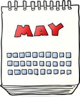 calendario de dibujos animados que muestra el mes de mayo vector