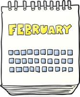 cartoon calendar showing month of february vector