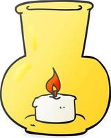 cartoon old glass lantern with candle vector