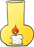 cartoon old glass lamp and candle vector