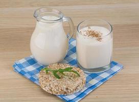 Kefir with crispbread photo