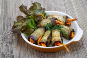 Eggplant rolls with carrot photo