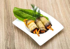 Eggplant rolls with carrot photo