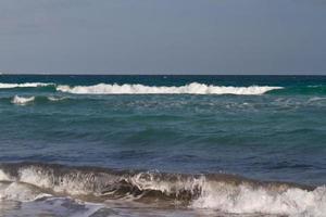 Sea waves on the Mediterranean sea photo