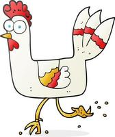 cartoon chicken running vector