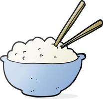 cartoon bowl of rice vector