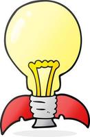 cartoon lightbulb rocket ship vector